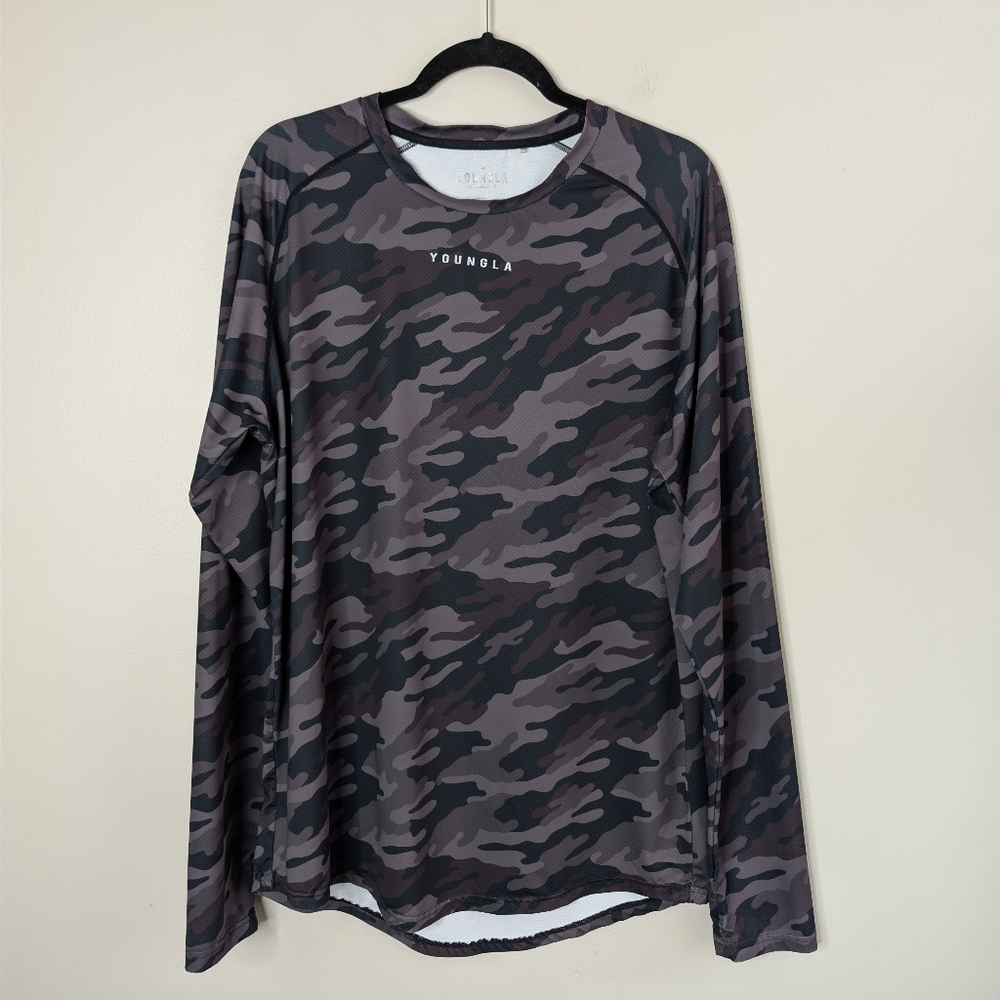 YoungLA Camo Long Sleeve Shirt - Black and Gray